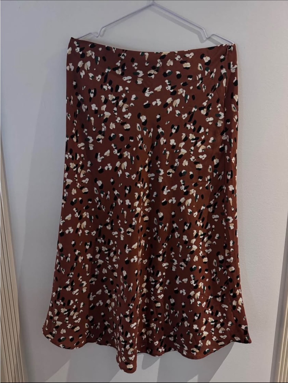 Sunny Girl Rust Brown Printed A-Line Skirt